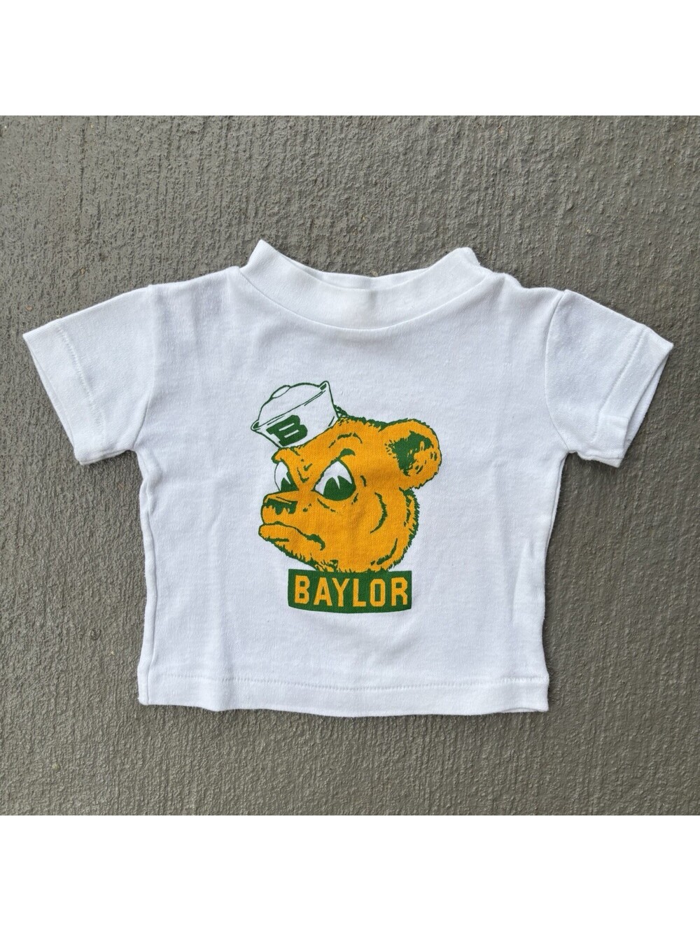 Vintage 80s Baylor University Sailor Bear Mascot Shirt KIDS 12 Months 1T BABY